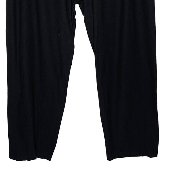 Eileen Fisher L Womens Black Elastic Waist Pull On Pants Tapered *flaw - Picture 5 of 9